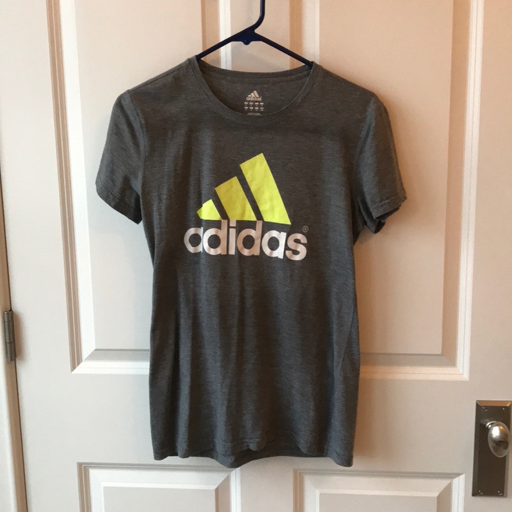 Grey Adidas T-Shirt with Logo, Size M, Climalite
